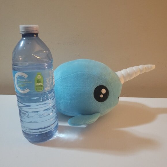 Peek A Boo Toys Blue Narwhal Unicorn Whale Plush Toy - Picture 5 of 5